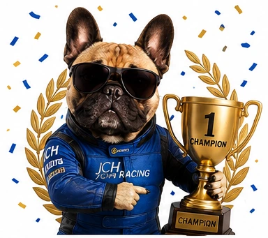 Illustration de Shelby avec un trophée de champion