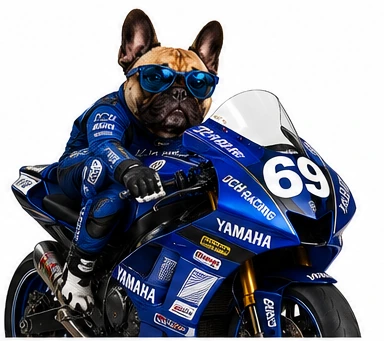 Illustration de Shelby sur une Yamaha JCH Racing numéro 69