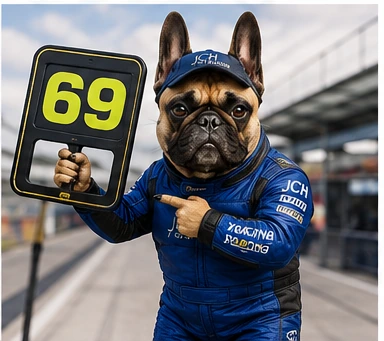 Illustration de Shelby présentant le panneau numéro 69