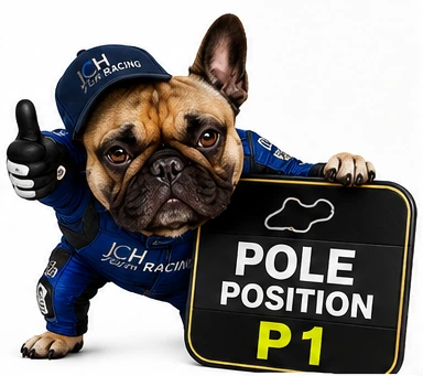 Illustration de Shelby avec un panneau Pole Position P1