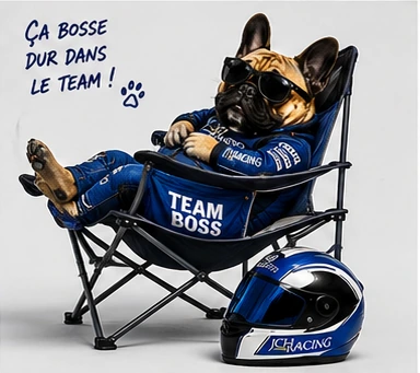 Illustration de Shelby installée dans le fauteuil Team Boss