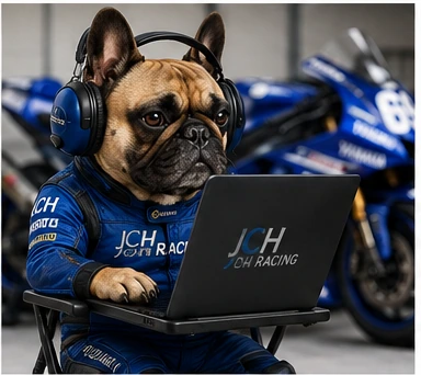 Illustration de Shelby au poste de télémétrie JCH Racing