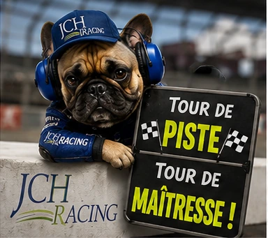 Illustration de Shelby au pit-wall avec un panneau tour de piste